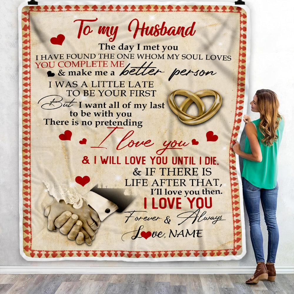 Personalized To My Husband Blanket From Wife The Day I Met You I Have Found The One Whom My Soul Loves Wedding Anniversary Birthday Christmas Fleece Blanket | siriusteestore