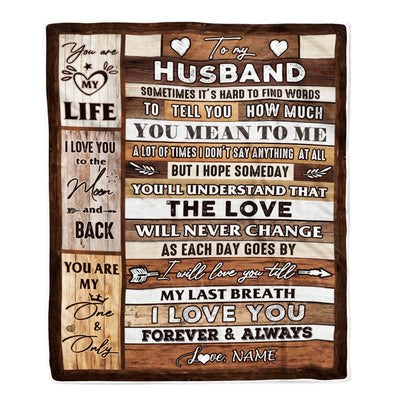 Personalized To My Husband Blanket From Wife Wood You Meaning To Me Love You Husband Anniversary Valentines Day For Her Wedding Christmas Fleece Throw Blanket | siriusteestore