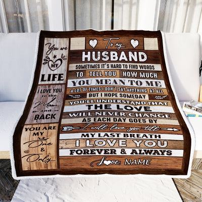 Personalized To My Husband Blanket From Wife Wood You Meaning To Me Love You Husband Anniversary Valentines Day For Her Wedding Christmas Fleece Throw Blanket | siriusteestore