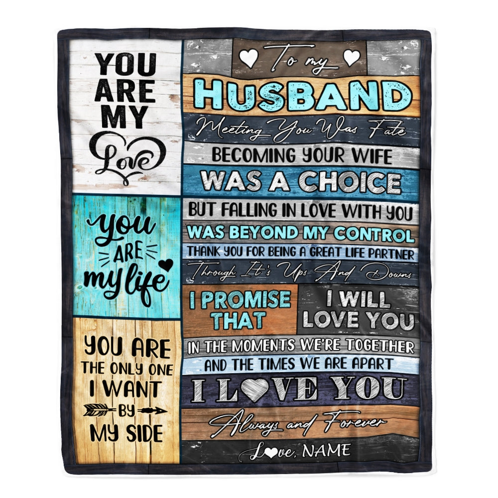 Personalized To My Husband Blanket From Wife You Are My Love Wedding For Husband Birthday For Him Men Christmas Thanksgiving Customized Fleece Blanket | siriusteestore