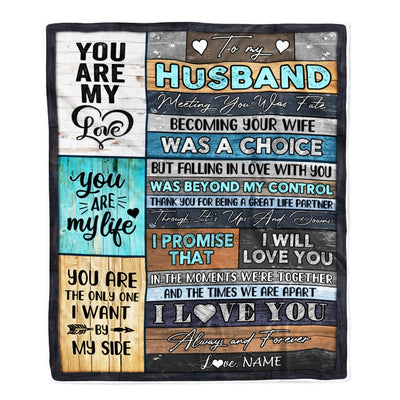 Personalized To My Husband Blanket From Wife You Are My Love Wedding For Husband Birthday For Him Men Christmas Thanksgiving Customized Fleece Blanket | siriusteestore