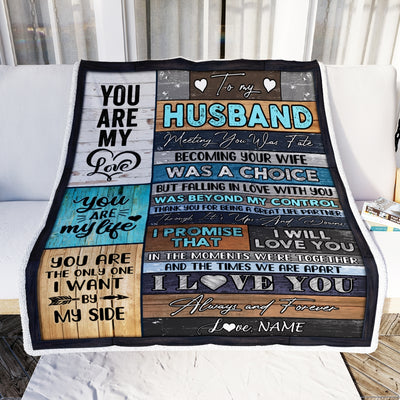 Personalized To My Husband Blanket From Wife You Are My Love Wedding For Husband Birthday For Him Men Christmas Thanksgiving Customized Fleece Blanket | siriusteestore