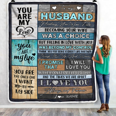 Personalized To My Husband Blanket From Wife You Are My Love Wedding For Husband Birthday For Him Men Christmas Thanksgiving Customized Fleece Blanket | siriusteestore