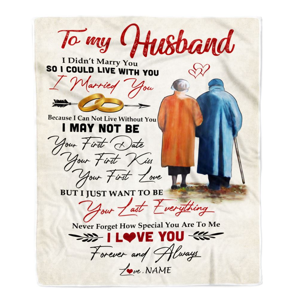 Personalized To My Husband Blanket from Wife I Married You Husband Birthday Anniversary Valentines Day Christmas Customized Bed Fleece Throw Blanket | siriusteestore