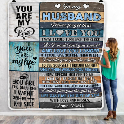 Personalized To My Husband Blankets For Husband From Wife You Are My Love Never Forget That I Love You Birthday Wedding Anniversary Christmas Fleece Blanket | siriusteestore