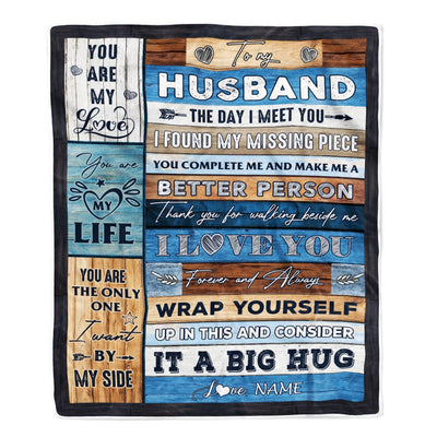 Personalized To My Husband Blankets From Wife You Are My Love It A Big Hug Husband Birthday Valentine's Day Christmas Customized Fleece Blanket | siriusteestore