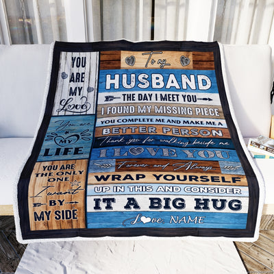 Personalized To My Husband Blankets From Wife You Are My Love It A Big Hug Husband Birthday Valentine's Day Christmas Customized Fleece Blanket | siriusteestore