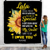 Personalized To My Lala Blanket From Grandkids Granddaughter I Want To Say I Love You Sunfower Lala Birthday Mothers Day Christmas Customized Fleece Blanket | siriusteestore