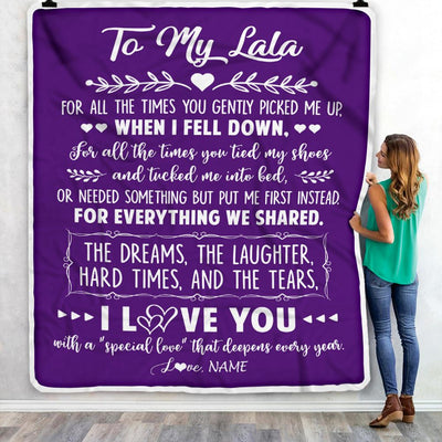 Personalized To My Lala Blanket From Grandkids I Love You With A Special Love Mamaw Birthday Mothers Day Christmas Customized Fleece Throw Blanket | siriusteestore