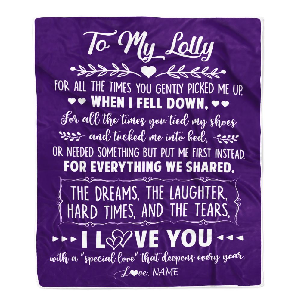 Personalized To My Lolly Blanket From Grandkids I Love You With A Special Love Mawmaw Birthday Mothers Day Christmas Customized Fleece Throw Blanket | siriusteestore