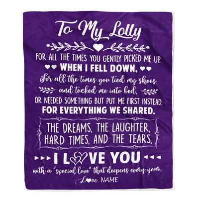 Personalized To My Lolly Blanket From Grandkids I Love You With A Special Love Mawmaw Birthday Mothers Day Christmas Customized Fleece Throw Blanket | siriusteestore