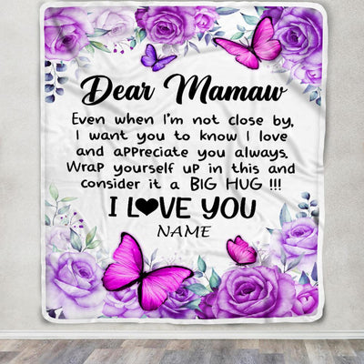 Personalized To My Mamaw Blanket From Granddaughter Grandson Butterfly Love And Appreciate Mamaw Birthday Mothers Day Christmas Customized Fleece Blanket | siriusteestore
