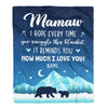 Personalized To My Mamaw Blanket From Granddaughter Grandson I Hope Every Time Bear Mamaw Birthday Mothers Day Christmas Customized Fleece Blanket | siriusteestore
