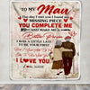 Personalized To My Man Blanket From Wife The Day I Met You Husband Birthday Anniversary Wedding Valentines Day Christmas Customized Fleece Throw Blanket | siriusteestore