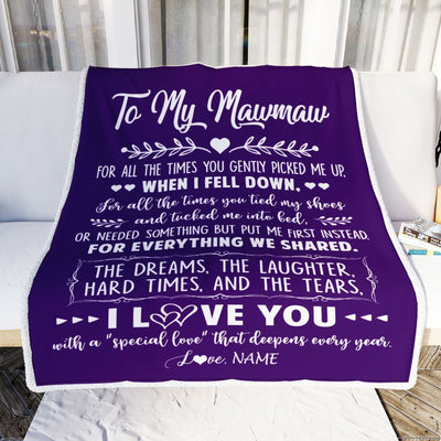 Personalized To My Mawmaw Blanket From Grandkids I Love You With A Special Love Mawmaw Birthday Mothers Day Christmas Customized Fleece Throw Blanket | siriusteestore