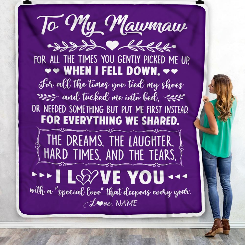 Personalized To My Mawmaw Blanket From Grandkids I Love You With A Special Love Mawmaw Birthday Mothers Day Christmas Customized Fleece Throw Blanket | siriusteestore