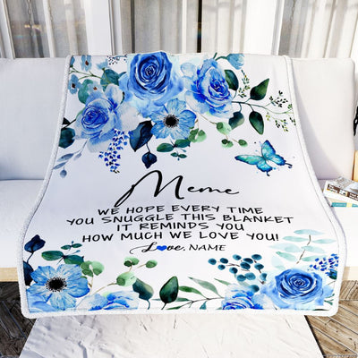 Personalized To My Meme Blanket From Grandkids Floral How Much We Love You Meme Birthday Mothers Day Christmas Customized Fleece Throw Blanket | siriusteestore