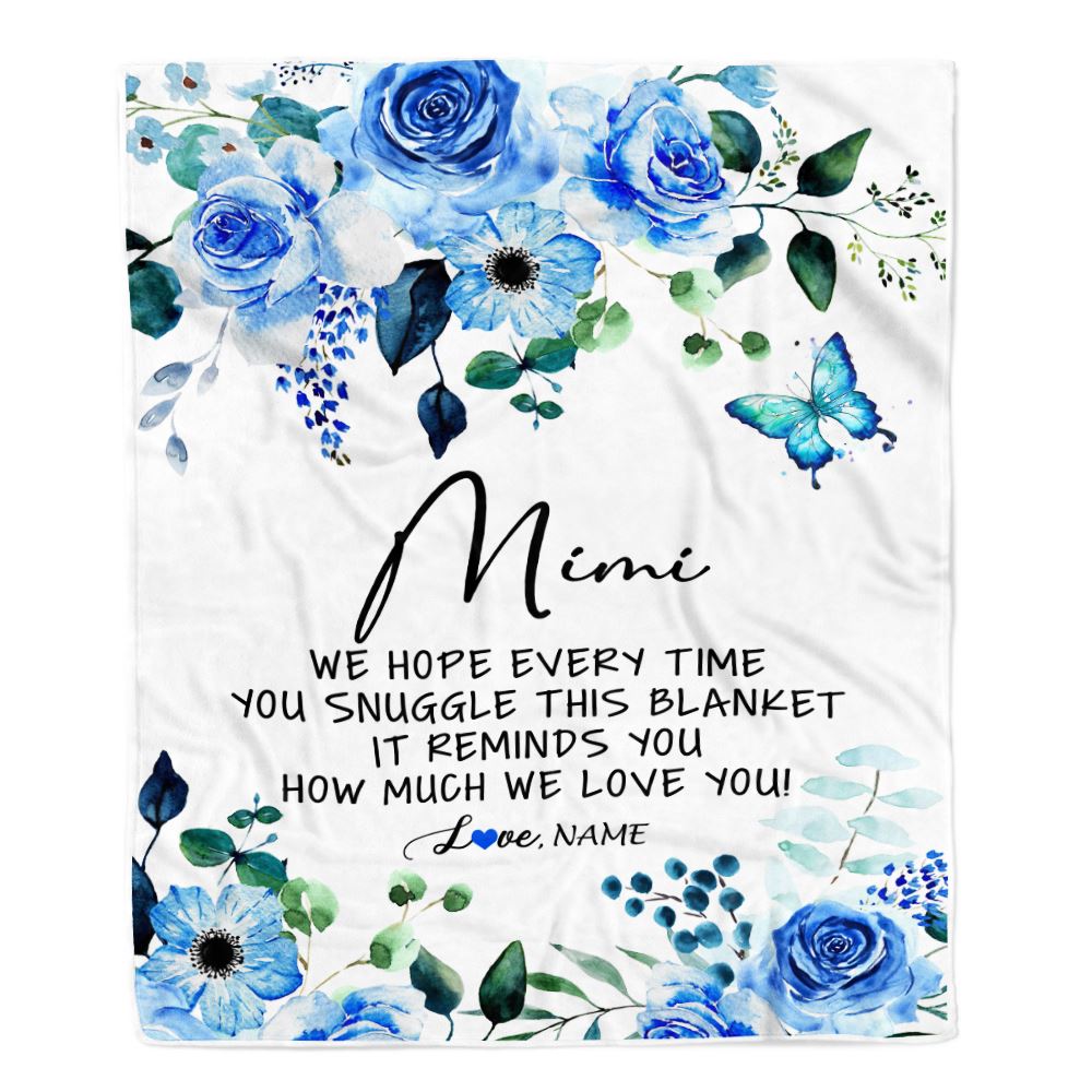 Personalized To My Mimi Blanket From Grandkids Floral How Much We Love You Mimi Birthday Mothers Day Christmas Customized Fleece Throw Blanket | siriusteestore