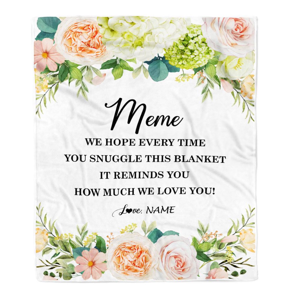 Personalized To My Mimi Blanket From Grandkids How Much We Love You Flower Mimi Birthday Mothers Day Christmas Customized Fleece Throw Blanket | siriusteestore