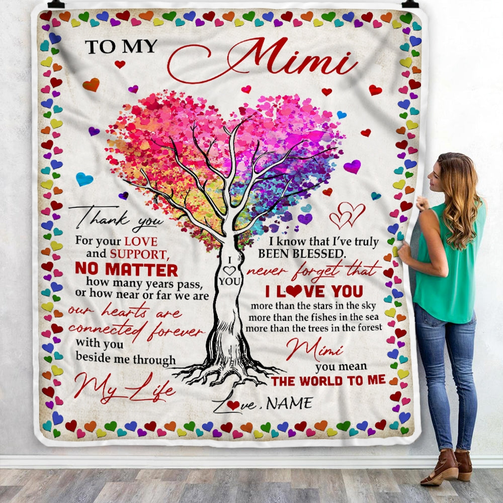 Personalized To My Mimi Blanket From Grandkids Never Forget That I Love You You Mean The World to Me Mimi Birthday Mothers Day Christmas Fleece Blanket | siriusteestore