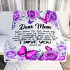 Personalized To My Mom Blanket From Daughter Son Butterfly Love And Appreciate Mom Mother Birthday Mothers Day Christmas Customized Fleece Throw Blanket | siriusteestore
