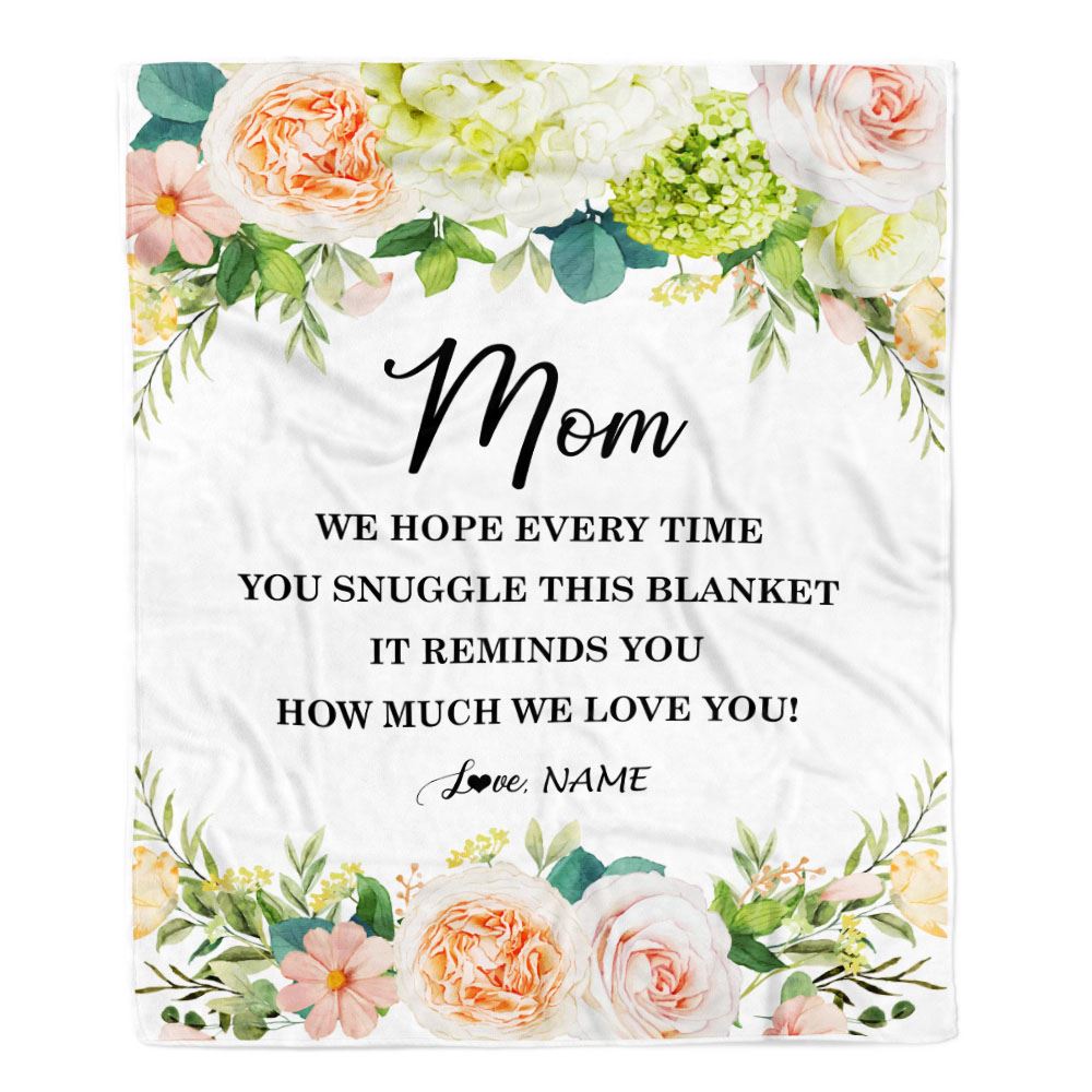 Personalized To My Mom Blanket From Daughter Son How Much We Love You Flower Mom Birthday Mothers Day Christmas Customized Fleece Throw Blanket | siriusteestore