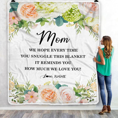 Personalized To My Mom Blanket From Daughter Son How Much We Love You Flower Mom Birthday Mothers Day Christmas Customized Fleece Throw Blanket | siriusteestore