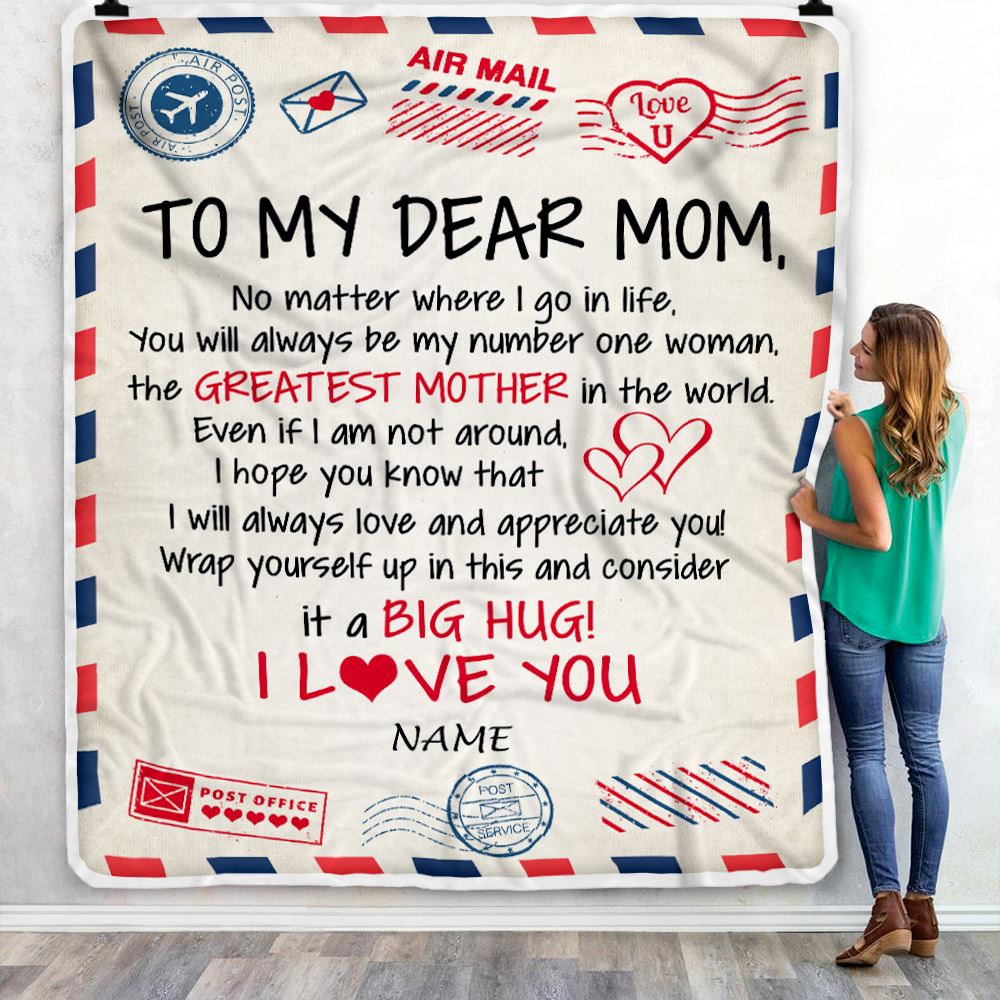 Personalized Mom Blanket From Son, Presents For Moms Birthday, Mom We This  Hugged Blanket