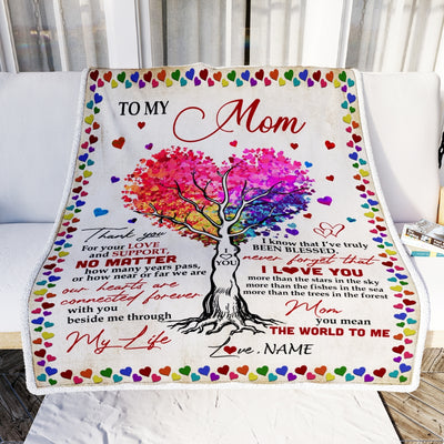 Personalized To My Mom Blanket From Daughter Son Never Forget That I Love You You Mean The World to Me Mom Birthday Mothers Day Christmas Fleece Blanket | siriusteestore
