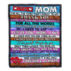 Personalized To My Mom Blanket From Daughter Son Wood Thank You I Love You Mom Birthday Mothers Day Christmas Customized Bed Fleece Throw Blanket | siriusteestore