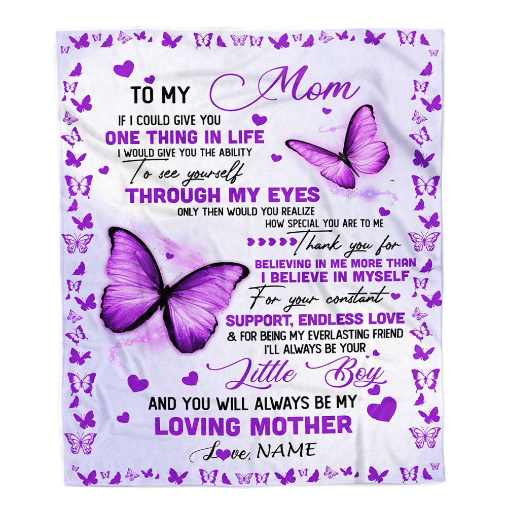 Personalized To My Mom Blanket From Son I'll Always be Your Little Boy Loving Mom Mothers Day Birthday Christmas Customized Fleece Blanket | siriusteestore