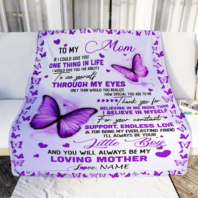 Personalized To My Mom Blanket From Son I'll Always be Your Little Boy Loving Mom Mothers Day Birthday Christmas Customized Fleece Blanket | siriusteestore