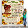 Personalized To My Mom Blanket from Daughter Everything I Am You Helped Me to Be Mom Black Woman Birthday Mothers Day Christmas Fleece Blanket | siriusteestore