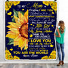 Personalized To My Mom Blanket from Daughter Everything I Am You Helped Me to Be Sunflower Birthday Mothers Day Christmas Customized Fleece Blanket | siriusteestore