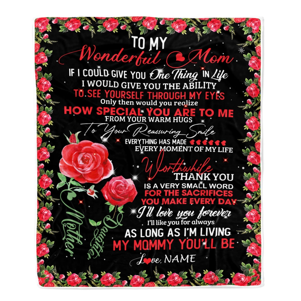 Personalized To My Mom Blanket from Daughter If I Could Give You One Thing in Life Mom Mother's Day Birthday Christmas Customized Fleece Blanket | siriusteestore