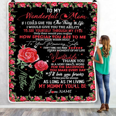 Personalized To My Mom Blanket from Daughter If I Could Give You One Thing in Life Mom Mother's Day Birthday Christmas Customized Fleece Blanket | siriusteestore