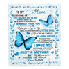 Personalized To My Mom Blanket from Daughter Son Butterfly Everything I Am You Helped Me to Be Birthday Mothers Day Christmas Customized Fleece Blanket | siriusteestore