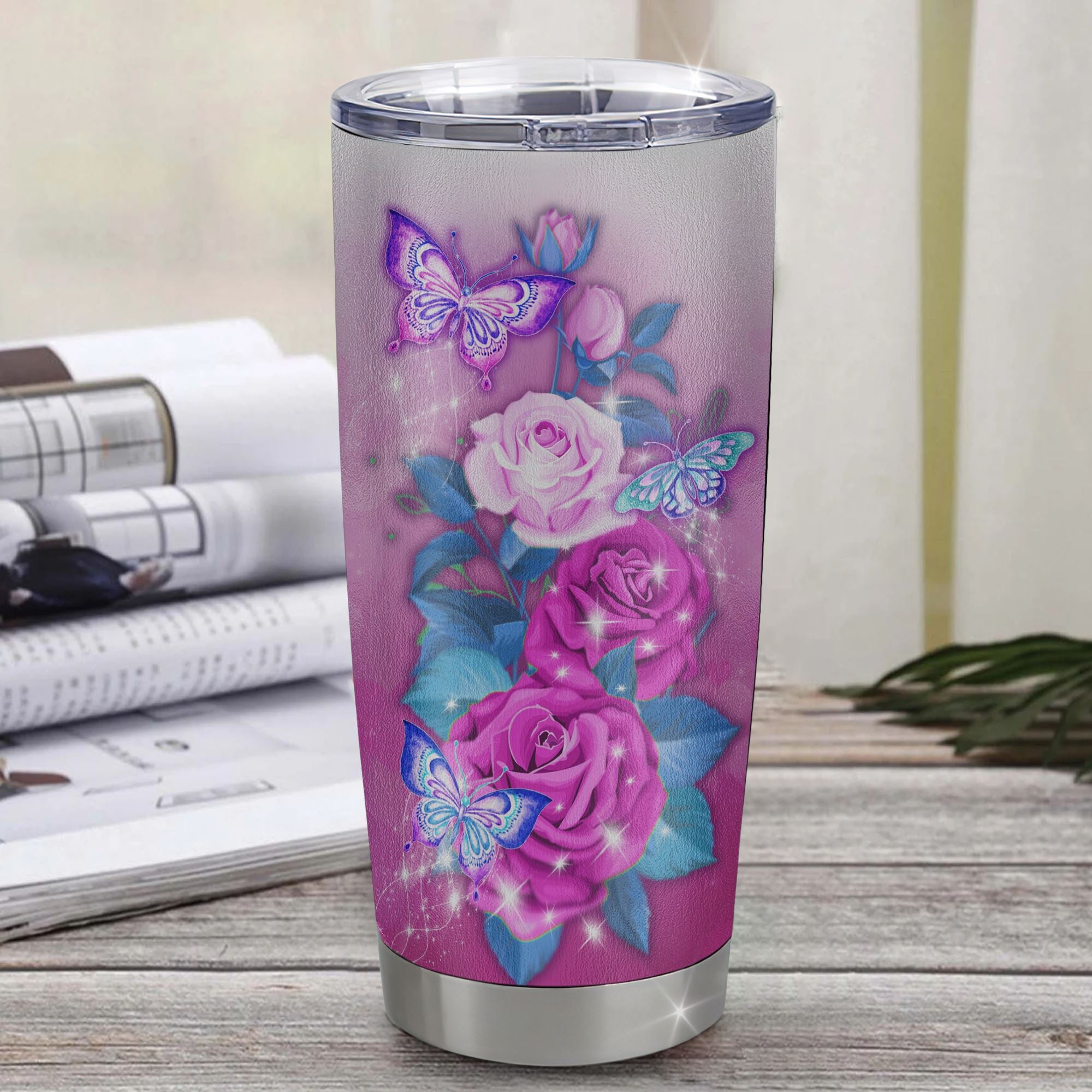 Personalized To My Mom From Daughter Son Stainless Steel Tumbler Cup Butterfly I Am Forever GrateFul Bonus Mom Mothers Day Birthday Christmas Travel Mug | siriusteestore