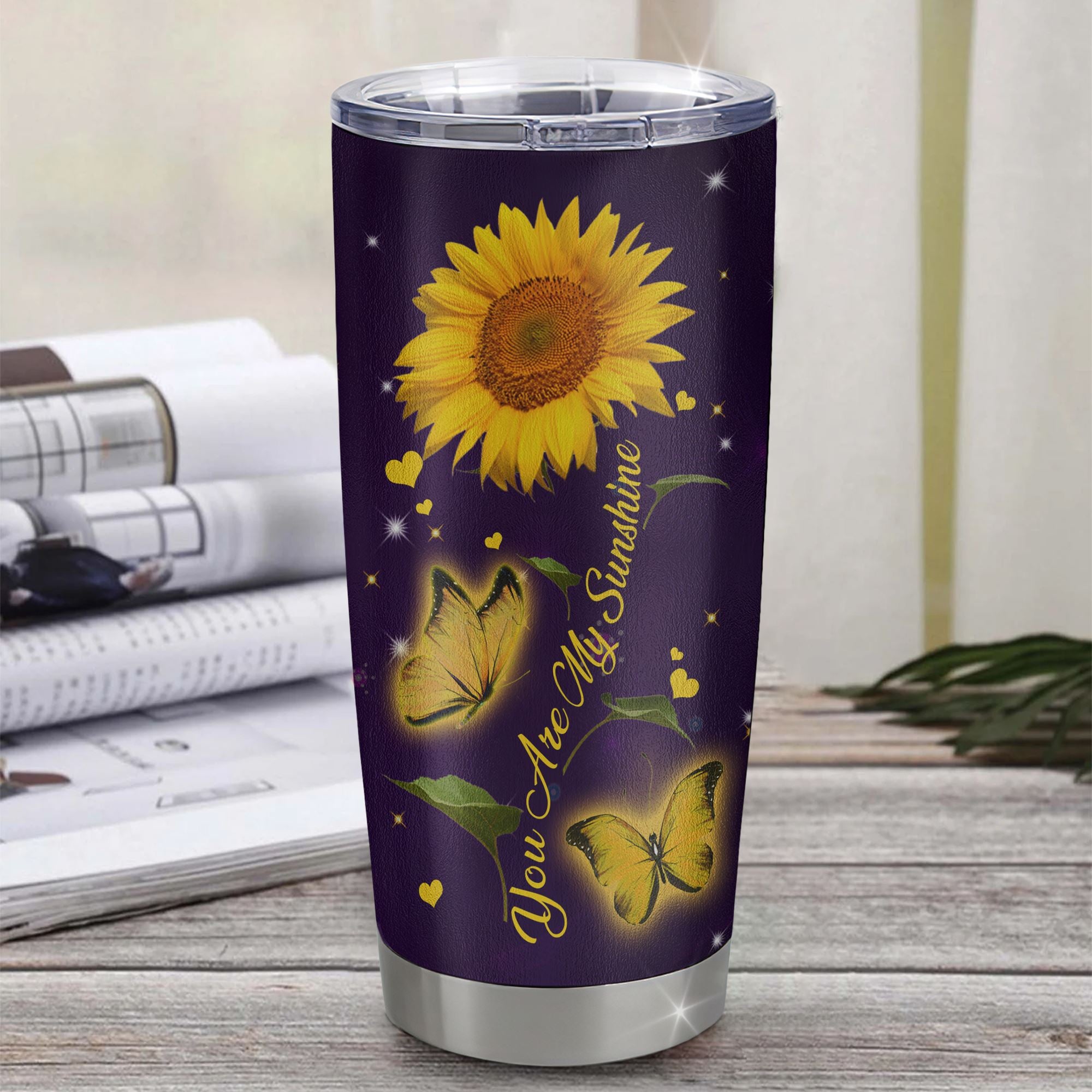 Personalized To My Mom From Daughter Son Stainless Steel Tumbler Cup You Are My Sunshine Butterfly Sunflower Mom Birthday Mothers Day Christmas Travel Mug | siriusteestore