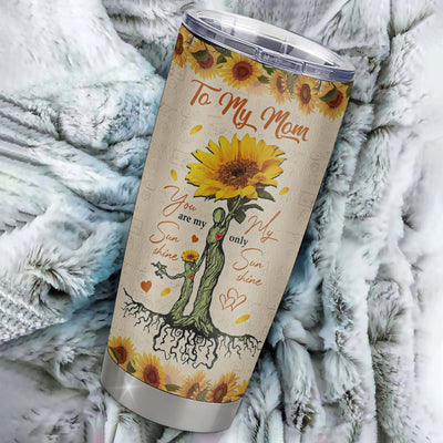 Personalized To My Mom From Daughter Stainless Steel Tumbler Cup Sunflower I Love You With All Of My Heart Mom Mothers Day Birthday Christmas Travel Mug | siriusteestore