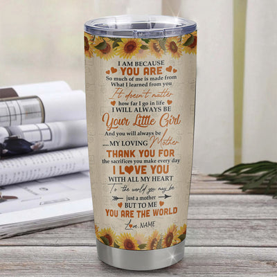 Personalized To My Mom From Daughter Stainless Steel Tumbler Cup Sunflower I Love You With All Of My Heart Mom Mothers Day Birthday Christmas Travel Mug | siriusteestore