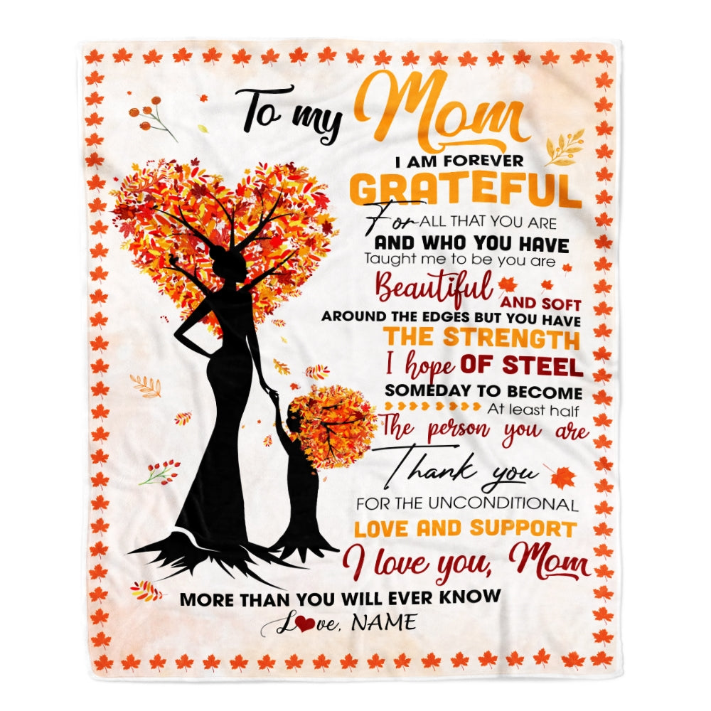 Personalized To My Mom Mommy From Daughter Son Kids Heart Tree I Love You More Than Will Ever Know Mother's Day Birthday Christmas Customized Fleece Blanket | siriusteestore
