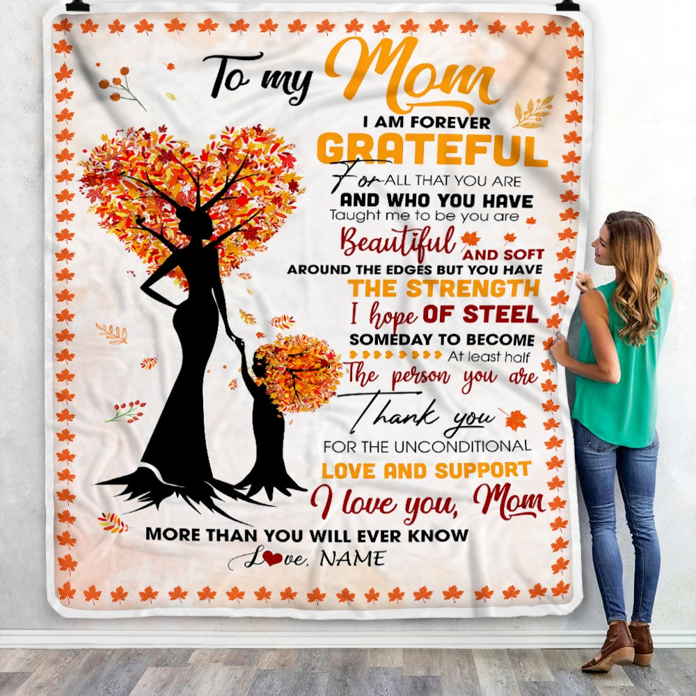 Personalized To My Mom Mommy From Daughter Son Kids Heart Tree I Love You More Than Will Ever Know Mother's Day Birthday Christmas Customized Fleece Blanket | siriusteestore