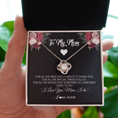 Love Knot Necklace | Personalized To My Mom Necklace From Daughter Son I Need To Say I Love You Mom Jewelry Birthday Mothers Day Christmas Customized Message Card | siriusteestore