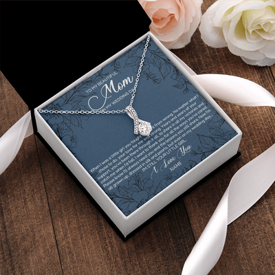 Alluring Beauty Necklace | Personalized To My Mom Necklace From Daughter Wedding Day Your Little Girl Mother of the Bride Mom of Bride Pendant Jewelry Customized Gift Box Message Card | siriusteestore