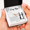 Interlocking Hearts Necklace | Personalized To My Mom Necklace From Son I Know It's Not Easy For A Woman To Raise A Man Mother Birthday Mothers Day Jewelry Customized Gift Box Message Card | siriusteestore