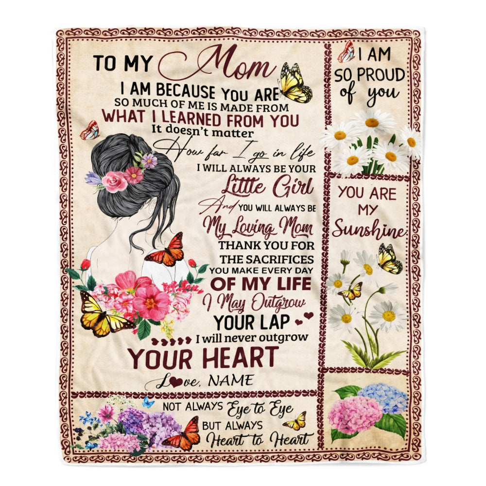 Personalized To My Mom from Daughter Blanket You Will Always Be My Loving Mom Birthday Mothers Day Thanksgiving Christmas Customized Fleece Blanket | siriusteestore
