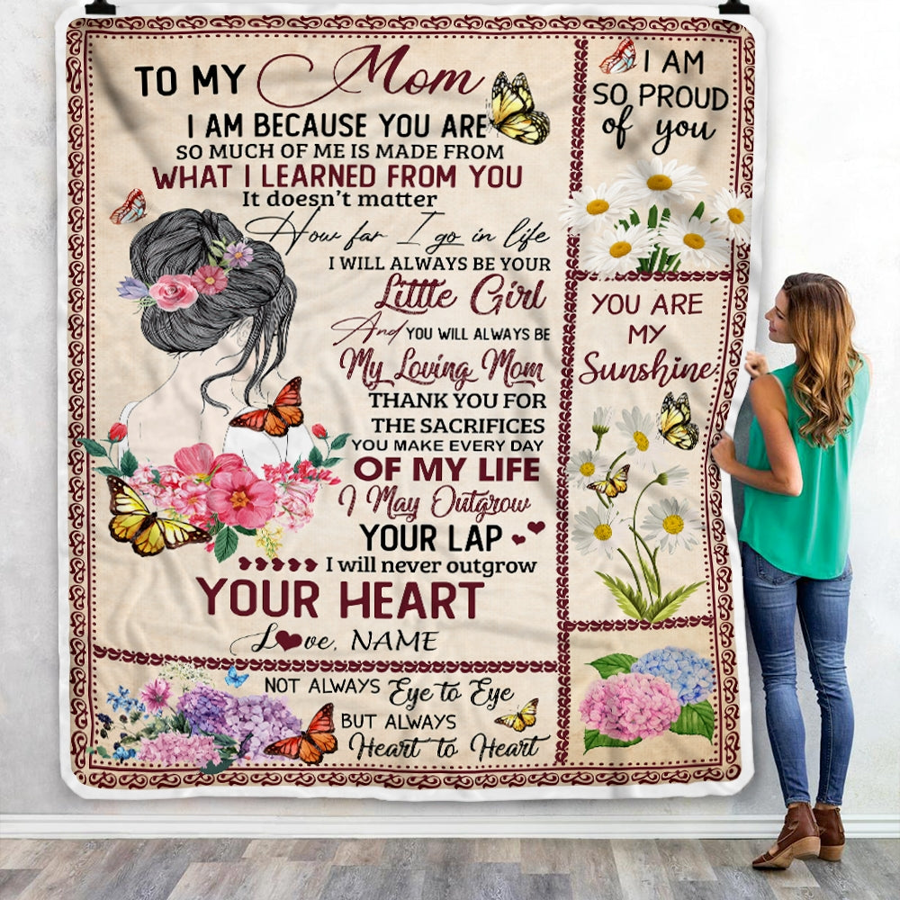 Personalized To My Mom from Daughter Blanket You Will Always Be My Loving Mom Birthday Mothers Day Thanksgiving Christmas Customized Fleece Blanket | siriusteestore