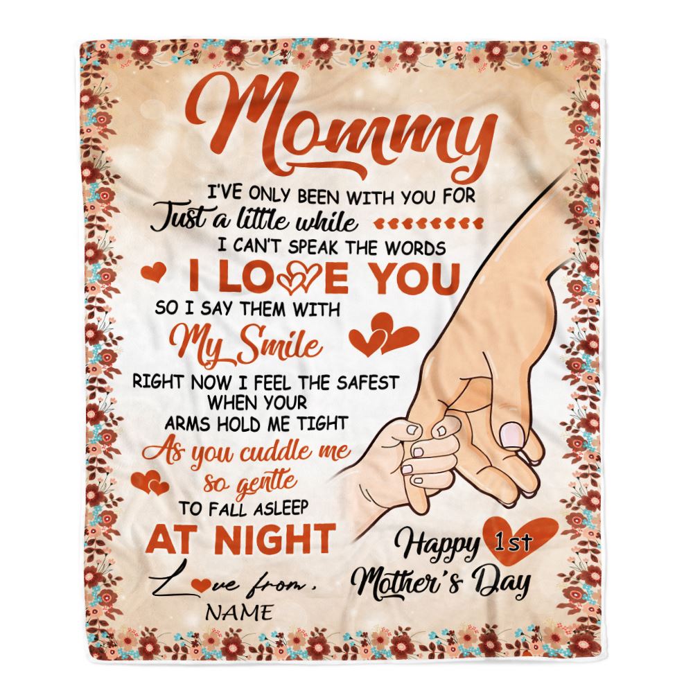 Personalized To My Mommy Blanket First Time Mom Baby Hands You Are Doing A Great Job Happy 1st Mothers Day Custom Baby Name Customized Fleece Blanket | siriusteestore