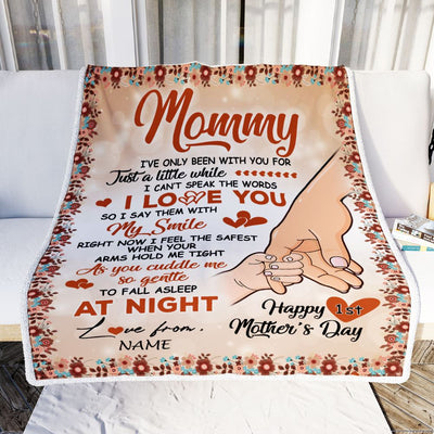 Personalized To My Mommy Blanket First Time Mom Baby Hands You Are Doing A Great Job Happy 1st Mothers Day Custom Baby Name Customized Fleece Blanket | siriusteestore
